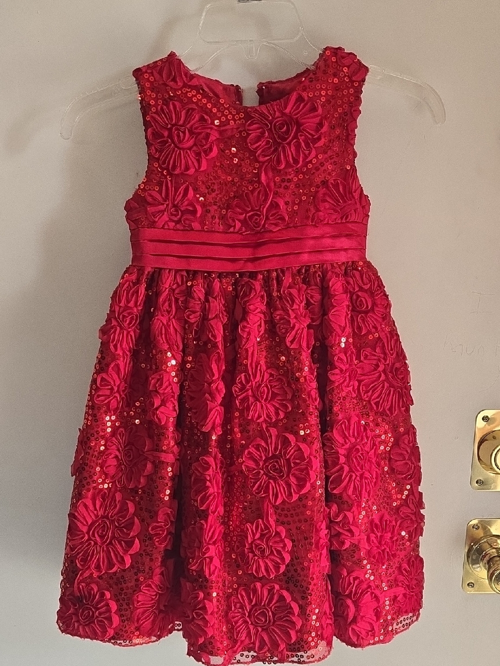 American Princess Red Floral Sequin Party Dress for Girls